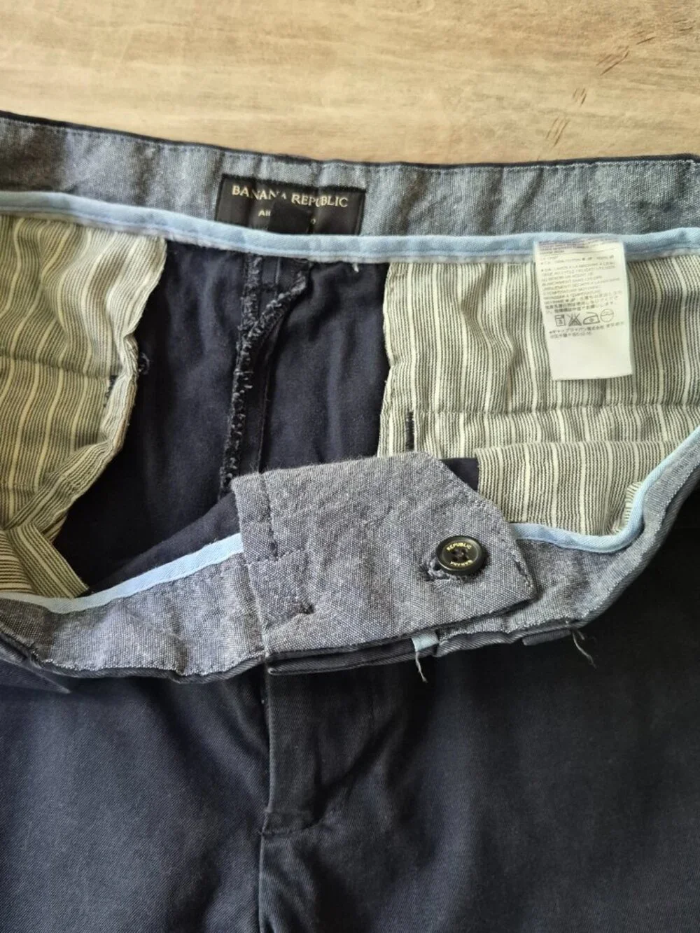 Banana Republic Aiden Chino Pants Mens 34x30 Navy Blue Straight Leg